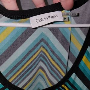 Calvin Klein Dress Geometric Design Womens 14 xl large runs large new with tag